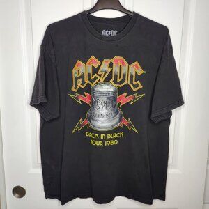 AC/DC Back in Black Tour 1980 T-Shirt - Black